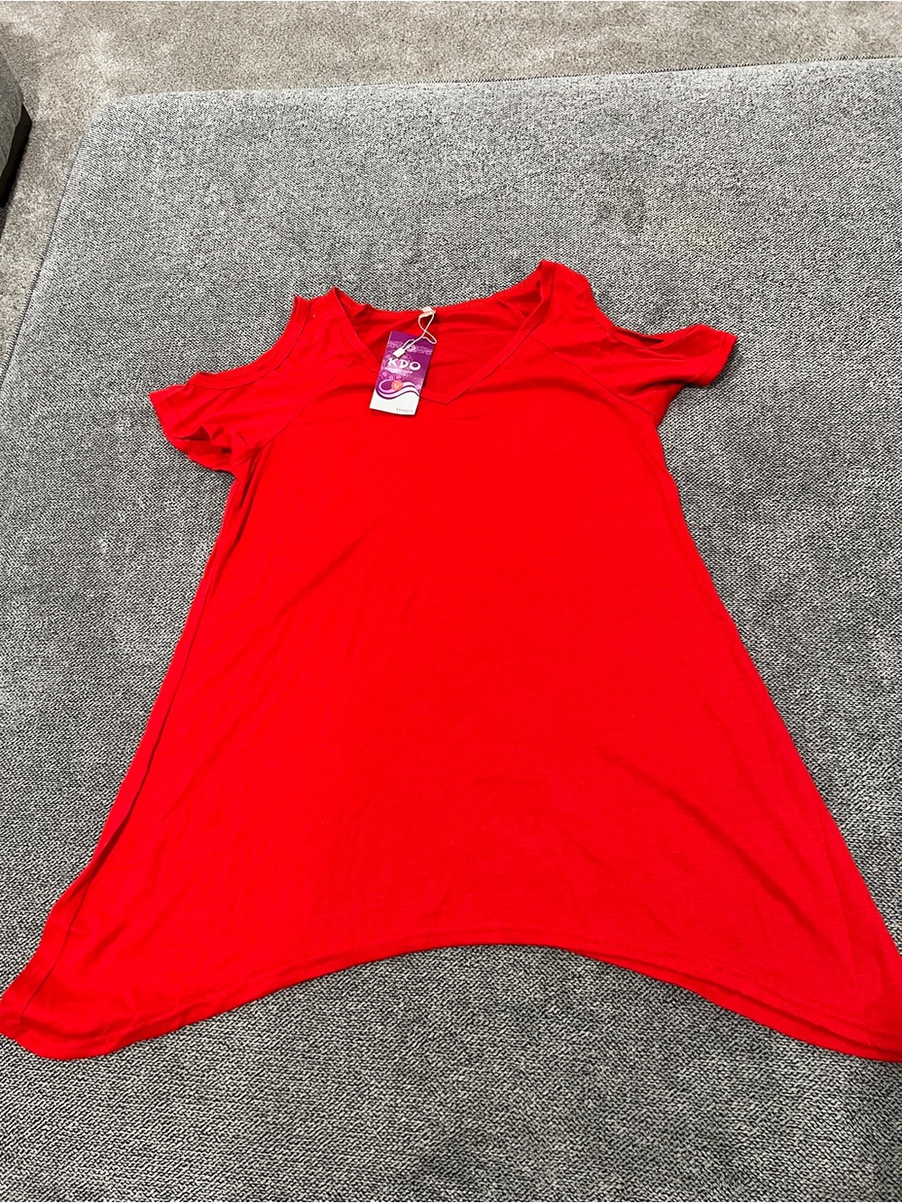 Red Cold-Shoulder Women’s Top